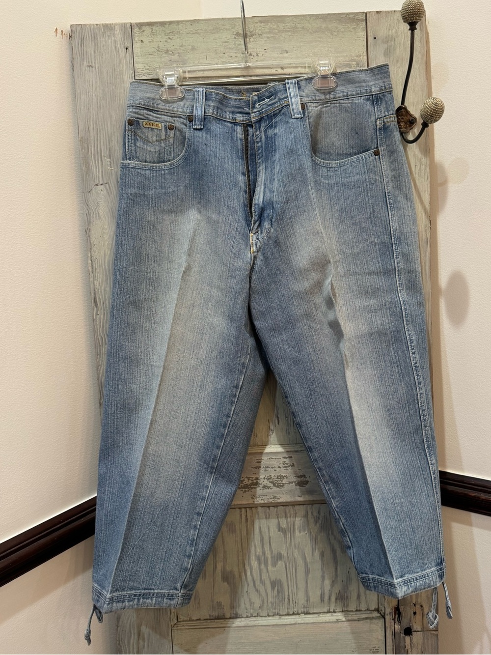 Zeep 36x22 Men’s Y2K Draw Cuff Jeans flaw